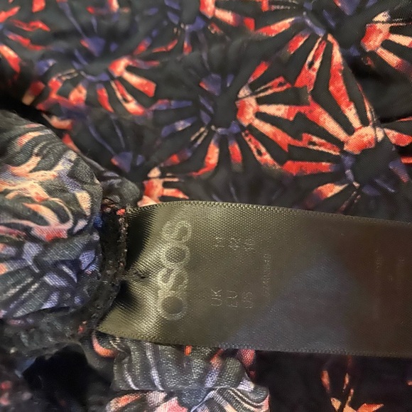 ASOS rising sun print indigo blue red romper natural fiber - Picture 3 of 7